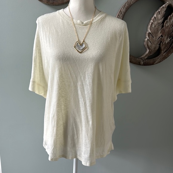 NWT Ted Baker London Light Yellow Oversized Short Sleeve Tee.  L-XL (size 4) - Picture 1 of 8